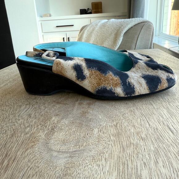 Thierry Rabotin Leopard Print Slingback Wedge Heels Size 39 Animal Print - Picture 4 of 7